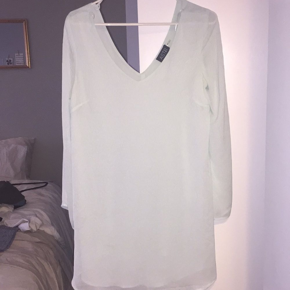 Sea foam dress with subtle print